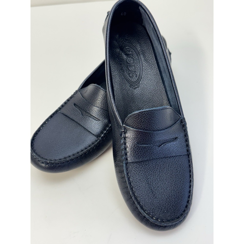 Tod's Gommino Blue Leather Driving Penny Loafers Slip-on Shoes EU Size 40 EXC
